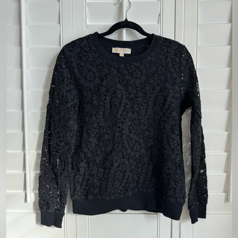 Michael Kors Long-Sleeve Lace Top